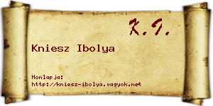 Kniesz Ibolya névjegykártya